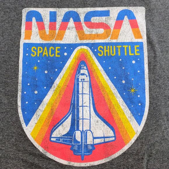 NASA Space Shuttle Launch Graphic T-Shirt Gray Short Sleeve XXL Fifth Sun - Picture 1 of 2